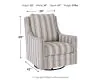 Ashley Furniture A3000207 Kambria - Swivel Glider Accent Chair - Ivory / Black