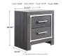 Ashley Furniture B214-92 Lodanna - Two Drawer Night Stand - Gray
