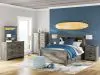 Ashley Furniture B4480/21/26/48/85/84/50/B100-12 Frandern - 7 Pc. - Dresser, Mirror, Dressing Chest, Full Bookcase Panel Bed With Storage - Gray