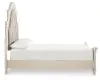 Ashley Furniture B743B2 Realyn - Queen Upholstered Panel Bed - Chipped White