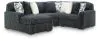 Ashley Furniture 98105S20 Ashley Furniture 98105S20 Midnight-Madness - 4-Piece Sectional With LAF Corner Chaise And Armless Chair - Gunmetal