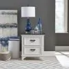 Liberty Furniture 417-BR60 Allyson Park - 2 Drawer Nightstand With Charging Station - Wirebrushed White / Charcoal