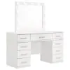 CoasterElevations 203507 Felicity - 9-Drawer Vanity Table With Lighted Mirror - Glossy White