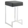 CoasterEveryday 105252 Gervase - Square Counter Height Stool - Gray And Chrome