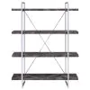 CoasterEssence 802613 Grimma - 4-Shelf Bookshelf - Rustic Gray And Chrome