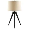 CoasterEssence 901644 Sabat - Empire Shade Tripod Beside Table Lamp - Black