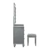 New Classic 02-9698S-VMS New Classic 02-9698S-VMS Valentino - Vanity Table & Mirror & Stool - Silver