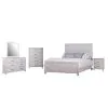 New Classic 00-3314-25C New Classic 00-3314-25C Biscayne - 6/0 Western King 5 Piece Bedroom Set (Bed, Dresser, Mirror, Chest, Nightstand) - Driftwood