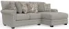 Jackson Furniture Industries 3345/46/76-26 Livingston - 2 Piece Sofa Chaise With Comfort Coil Seating And 6 Accent Pillows Included (RSF Chaise) - Linen