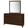Coaster Fine Furniture 223443M Welsley - 6-Drawer Dresser And Mirror - Walnut