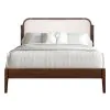 New Classic 00-B1862HW-300 Hawthorne - 5/0 Queen Platform Bed With White Upholstered Headboard - Brown