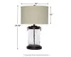 Ashley Furniture L430324 Tailynn - Glass Table Lamp  - Clear / Bronze Finish