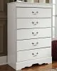 Ashley Furniture B129/31/36/46/87/84/88 Ashley Furniture B129/31/36/46/87/84/88 Anarasia - 6 Pc. - Dresser, Mirror, Chest, Full Sleigh Bed - White