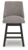 Ashley Furniture D618-224 Neymorton - Upholstered Swivel Barstool (Set of 2) - Dark Grayish Brown