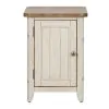 Liberty Furniture 652-OT1022 Farmhouse Reimagined - Door Chair Side Table With Charging Station - Antique White / Chestnut Tops