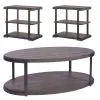 Liberty Furniture 960-OT-O3PCS Modern View - 3 Piece Table Set (1 Oval Cocktail Table 2 End Tables) - Gauntlet Gray