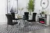 CoasterElevations 115561-S5 Quinn - 5 Piece Round Glass Top Mirrored Dining Set - Black