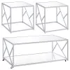 CoasterEssence 720794 Provins - 3 Piece Occasional Table Set - Clear Mirror And Chrome