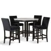 New Classic 41-400-BKC4C Celeste - Round Counter Table With 4 Black Chairs - Black