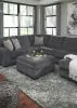 Benchcraft® 72600/16/34/67/08 Tracling - 4 Pc. - Left Arm Facing Corner Chaise 3 Pc Sectional, Ottoman - Slate
