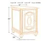 Ashley Furniture T743-7 Realyn - Chair Side End Table - Insert Mirror - White / Brown