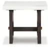 Ashley Furniture T779-3 Burkhaus - Rectangular End Table - White / Dark Brown
