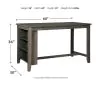 Ashley Furniture D388/13/024(2)/124(2) Ashley Furniture D388/13/024(2)/124(2) Caitbrook - 5 Pc. - Counter Table, 2 Stools, 2 Barstools - Gray