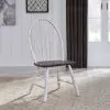 Liberty Furniture 139WH-C1000S Farmhouse - Windsor Back Side Chair - Two Tone White / Wood Tone