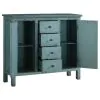 CoasterEveryday 950736 Rue - 4-Drawer Wood Trellis Accent Storage Cabinet - Blue