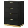 Coaster Fine Furniture 224785 Caraway - 4-Drawer Bedroom Chest - Black