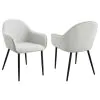 Coaster Fine Furniture 115592 Emma - Fabric Upholstered Dining Arm Chair (Set of 2) - Fog Gray