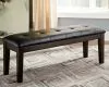 Ashley Furniture D596-00 Haddigan - Large UPH Dining Room Bench - Dark Brown