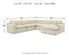 Ashley Furniture 10006S7 Elyza - Right Arm Facing Corner Chaise 5 Pc Sectional - Linen