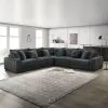 New Classic 23-5482K-5P Embrace - 5 Piece Sectional (RAF Chair & LAF Chair & 2 Armless Chairs & Wedge) - Charcoal