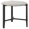 CoasterEssence 753537 Tandi - Round Faux Marble Side End Table - White And Black