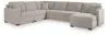 Benchcraft® 68605S105 Benchcraft® 68605S105 ModMax Luxe - 5-Piece Sectional With RAF Corner Chaise With Storage And Pop Up Sleeper - Flint