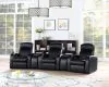CoasterEssence 600001-S3A Cyrus - 5 Piece Upholstered Home Theater Seating, 3 Seats - Black