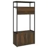 Coaster Fine Furniture 980006 Quincy - 2 Door Coat Rack Hall Tree Storage Bench - Dark Pine