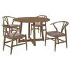 Coaster Fine Furniture 108471-S5 Dinah - 5 Piece Round Solid Wood Dining Set - Walnut