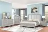 New Classic 00-2442-26N New Classic 00-2442-26N Fiona - 6/0 California King 6 Piece Bedroom Set (Bed & Dresser & Mirror & Chest & 2 Nightstands) - Gray