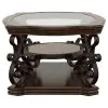 Coaster Fine Furniture 702448-S2 Laney - 2 Piece Glass Top Coffee And End Table Set - Dark Merlot