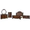 New Classic 00-2477-36N New Classic 00-2477-36N Bella Notte - Queen 6 Piece Bedroom Set (Padded Sleigh Bed, Dresser, Mirror, Chest, 2 Nightstands) - Cherry
