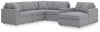 Ashley Furniture 92104S53 Ashley Furniture 92104S53 Modmax - 6-Piece Sectional With Raf Corner Chaise, LAF Corner Chair And Storage Console - Granite