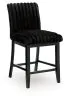 Ashley Furniture PCD571-124 Mervannie - Upholstered Barstool (Set of 2) - Black