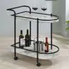 CoasterEveryday 181376 Desiree - 2-Tier Faux Marble Shelf Metal Bar Cart - Black