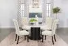 CoasterEssence 115490-S5 Sherry - 5 Piece Round Marble Top Dining Table Set - Beige