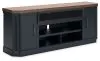 Ashley Furniture W402-68 Landocken - XL TV Stand W/Fireplace Option - Brown / Blue