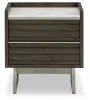Ashley Furniture B786-92 Arkenton - Two Drawer Night Stand - Grayish Brown / White
