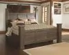 Ashley Furniture B251/31/36/46/68/66/99/92(2) Ashley Furniture B251/31/36/46/68/66/99/92(2) Juararo - 8 Pc. - Dresser, Mirror, Chest, King Poster Bed, 2 Nightstands - Dark Brown