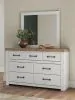 Benchcraft® B4615B1 Benchcraft® B4615B1 Savonport - Dresser And Mirror - White / Brown